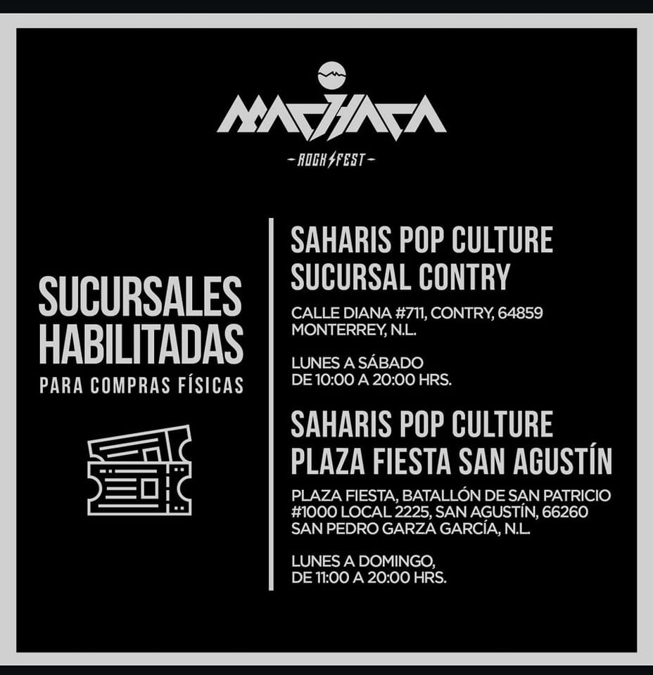 MACHACA ROCK FEST- SUCURSALES