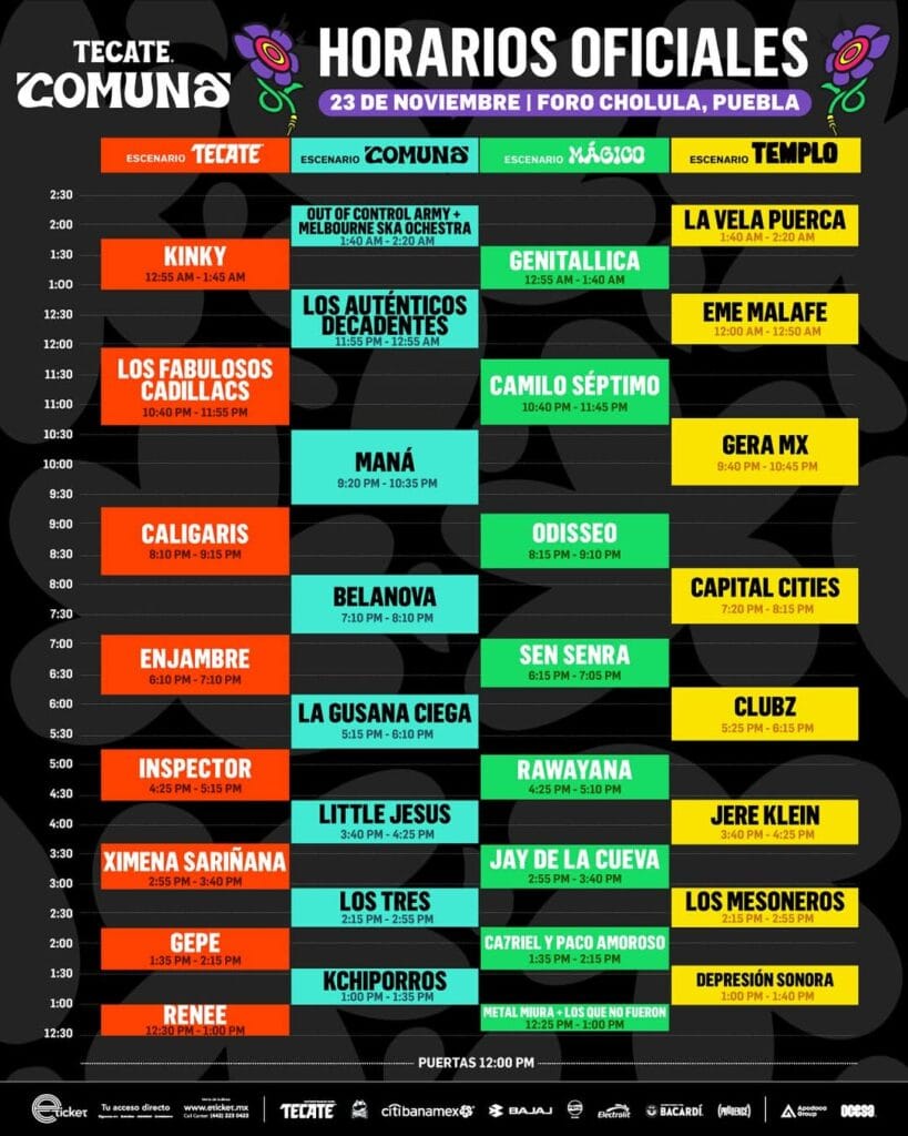 Tecate Comuna - Horarios