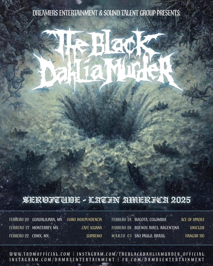 The Black Dahlia Murder Flyer - Latam Tour